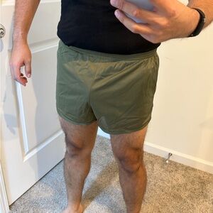 Men's Olive Performance Athletic Shorts